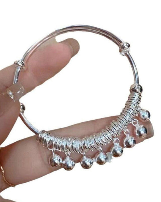 Armbånd Justerbar Sølv Bell Charm Bangle