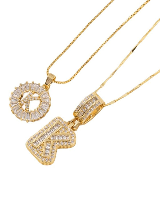 Halskjeder Initial Bokstav Anheng 2 Pakke