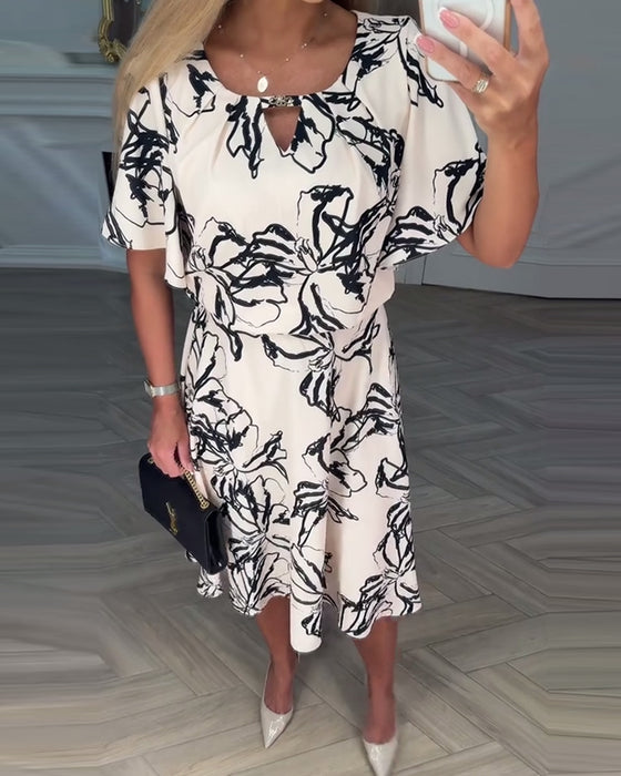 Kjole med uformelt temperament og trykk