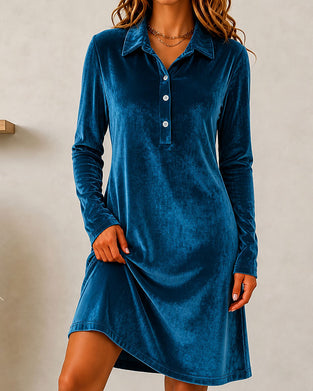 Kjole Knapp Solid Casual