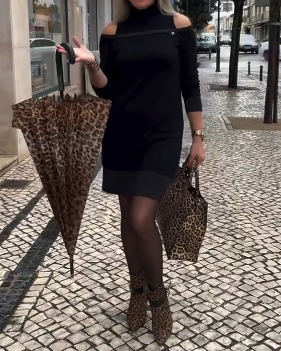 Kjole Skulderfri Langermet Mote