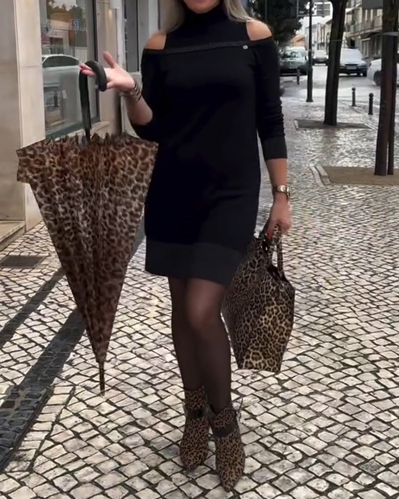 Kjole Skulderfri Langermet Mote