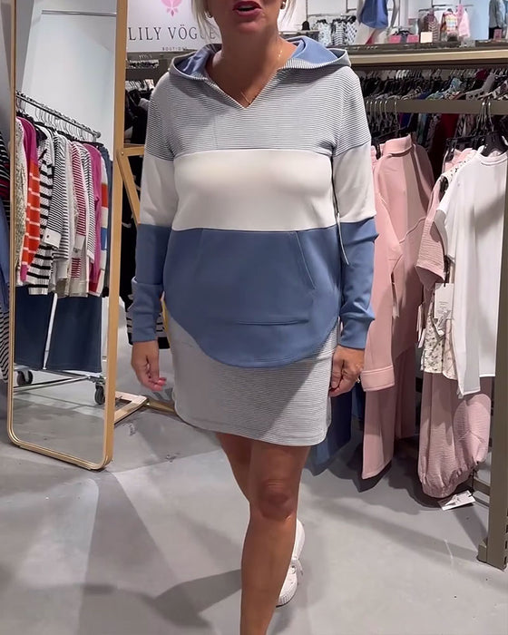 Hettegenser Stripet Kontrastfarge