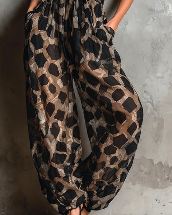 Jumpsuit Leopardskinn Seletøy Breibein