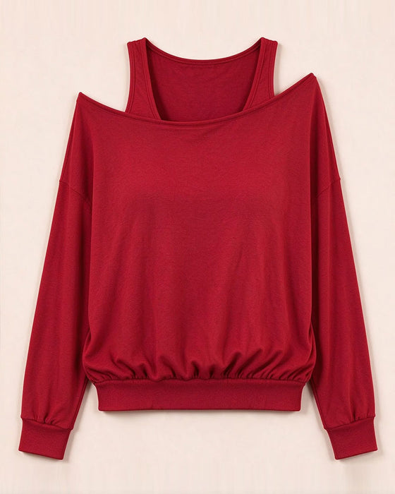 Topp Off-Shoulder Falsk Todelt Langermet