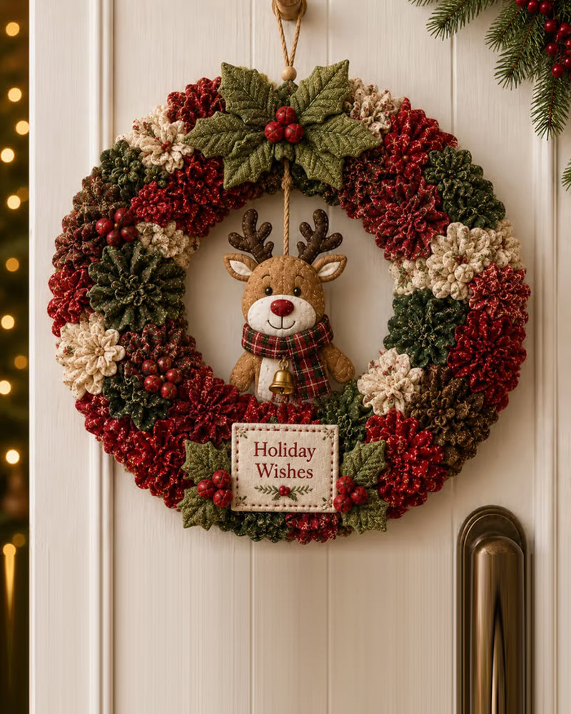 ❄️🎄 3D Stoff Piggekrans Hobbykit
