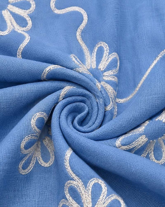 Kjole V-Hals Uthuling Patchwork Blomstret Løs
