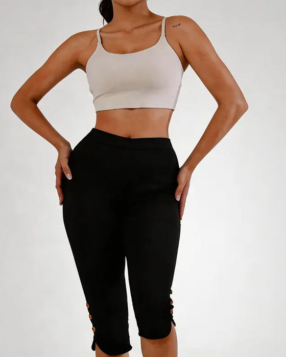 Leggings Ensfarget Slim-Fit Avkortet