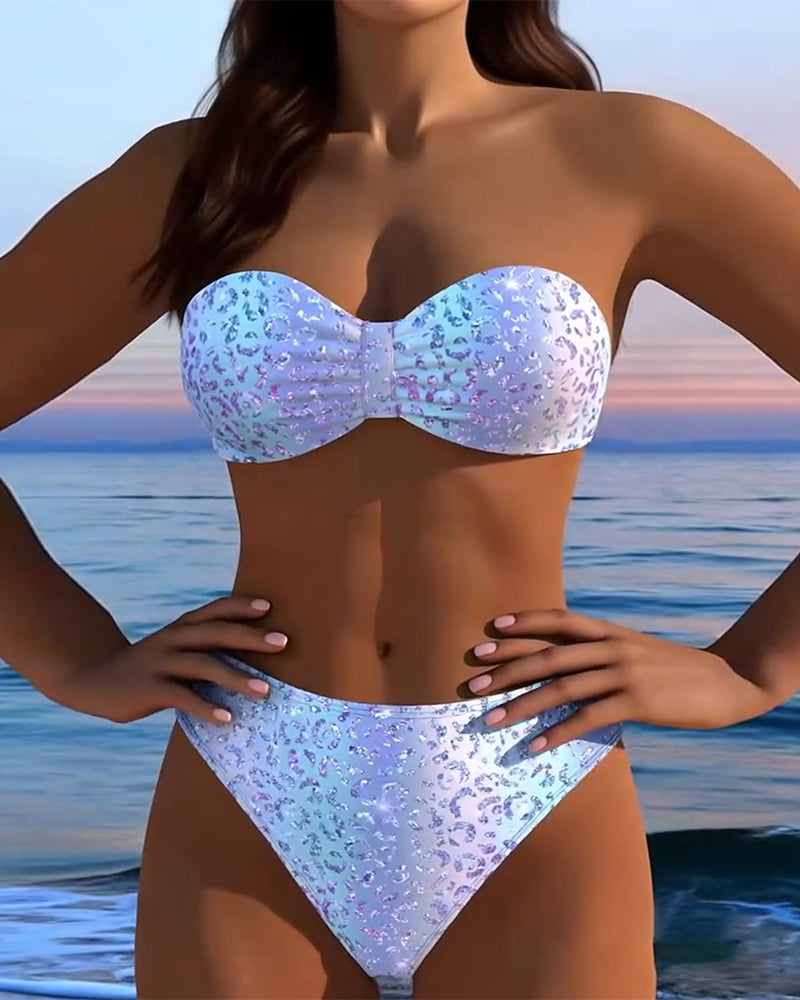 Bikini Leopardmønster Bandeau