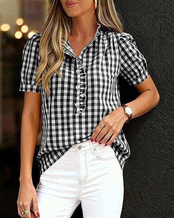Bluse Rute Puff Kortermet