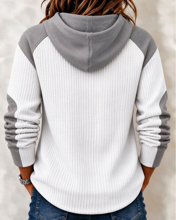 Hoodie Snøring Fargeblokk Design