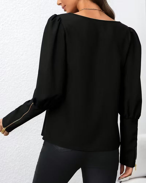 Bluse Glidelås Bobleermer