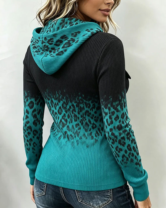 Topp Glidelås Ombre Leopard