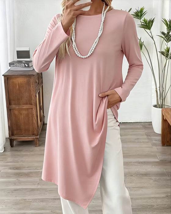 Top Asymmetrisk Midjelangt Ensfarget