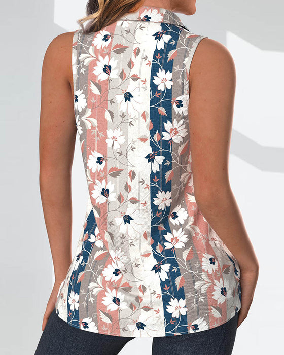 Uformell topp med ermeløs trykk