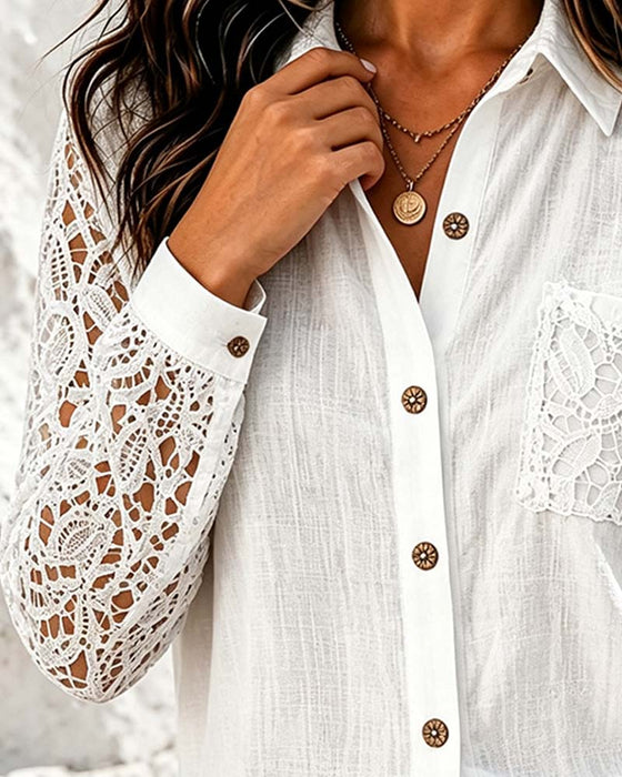 Bluse Blonder Patchwork Lang Erme