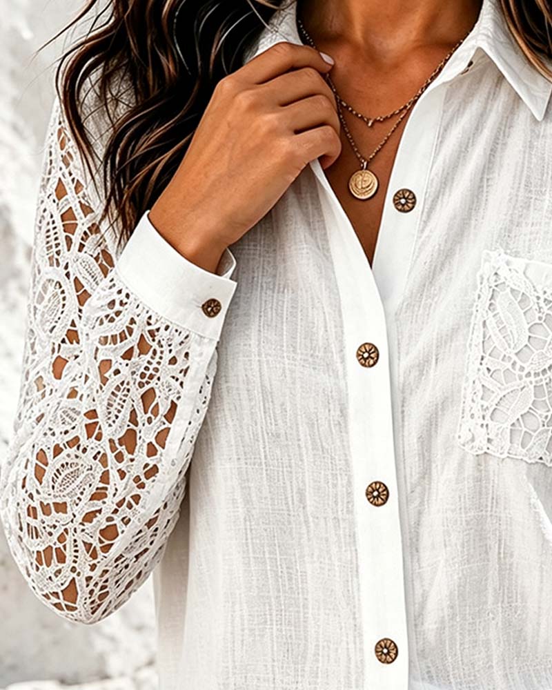 Bluse Blonder Patchwork Lang Erme