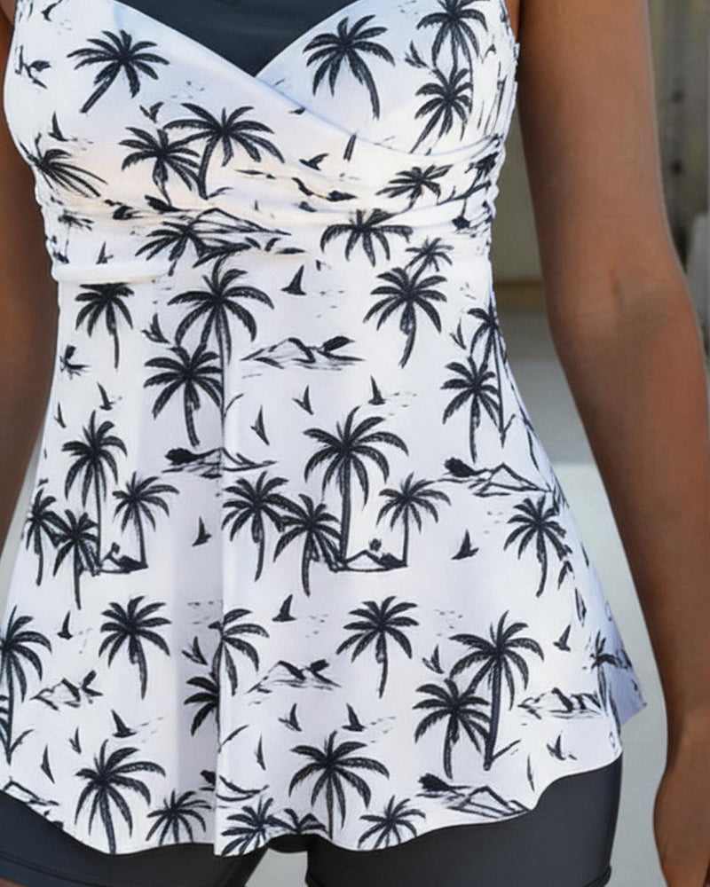 Tankini Skjørt Midje Patchwork