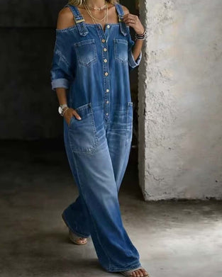 Jumpsuit Spagettistropp Kald Skulder Vida Ben Denim