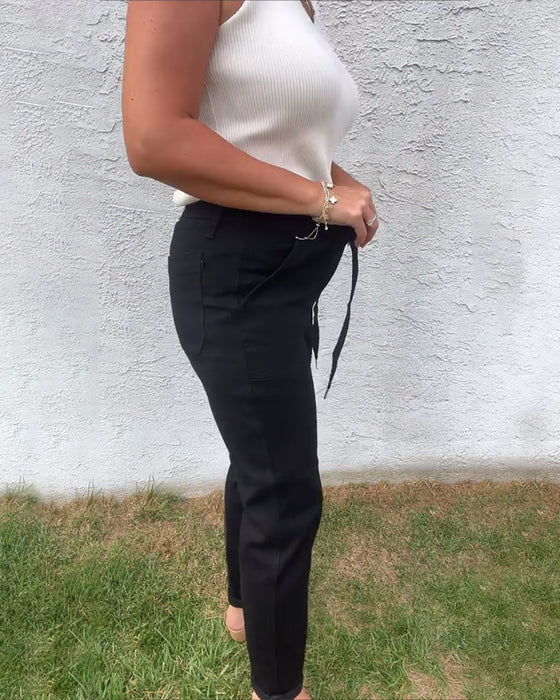 Bukser Ensfargede Uformelle Stretch