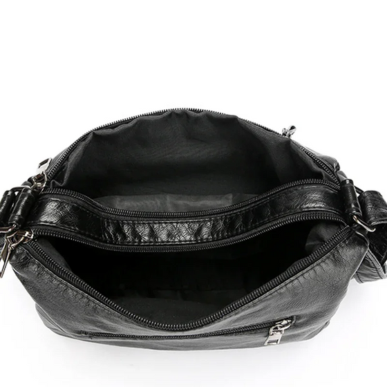Dame Myk PU Lær Multi-Lomme Crossbody Veske
