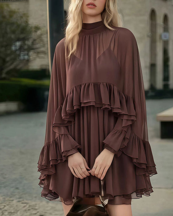 Sett Elegant Chiffon Cami Kjole Todelt