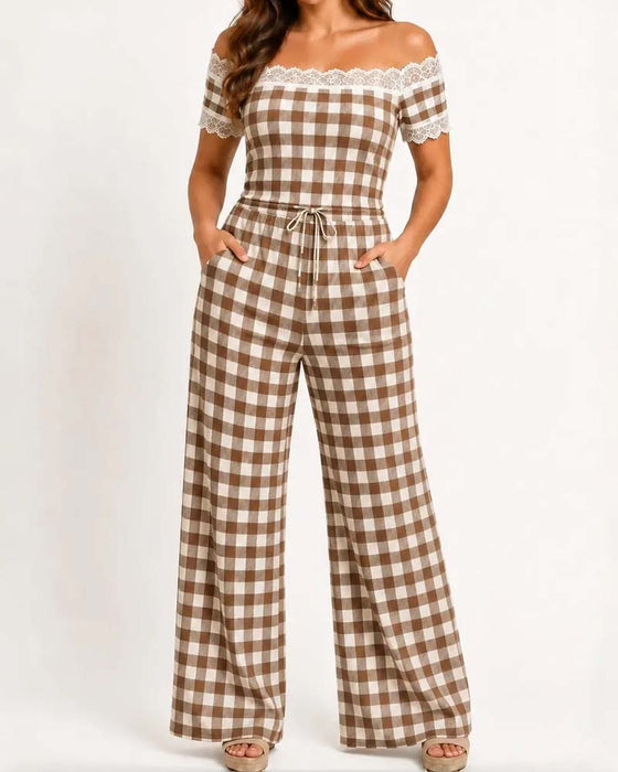Set Off-Shoulder Blondekant Stripe Bred Ben Bukser