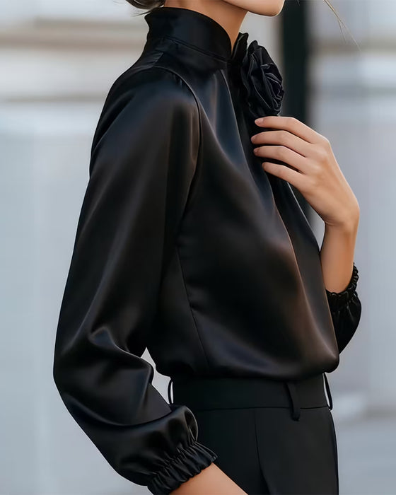 Bluse Turtleneck Rose Lang Erme
