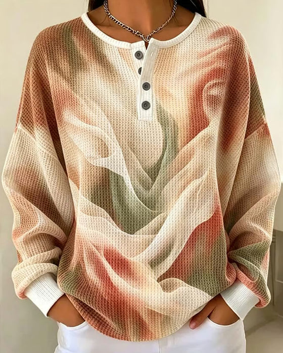 Sweatshirt Ombre Trykk Lang Erme