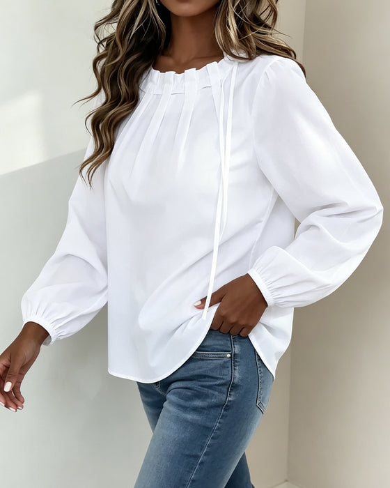 Bluse Enfarget Rund Hals