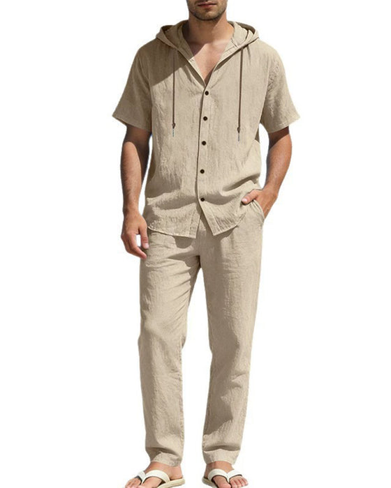 Herre Lettvekt Hette Todelt Sett For Sommer Casual Bruk