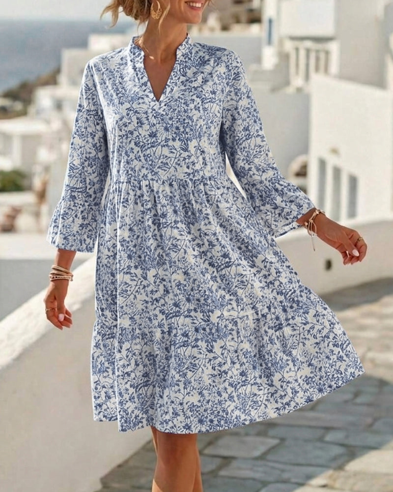 Kjole Blomst V-hals Kake