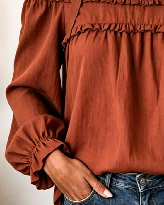 Bluser Off-Shoulder Spaghetti Stropp Puff Erme