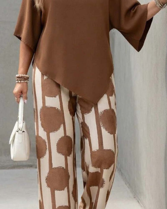 Dress Løs Passform Casual Trykt Vide Ben Bukse