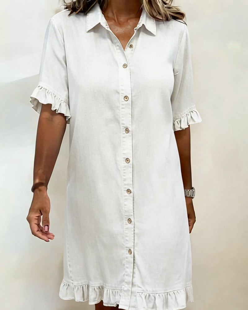 Kjole Denim Rysjer Skjorte