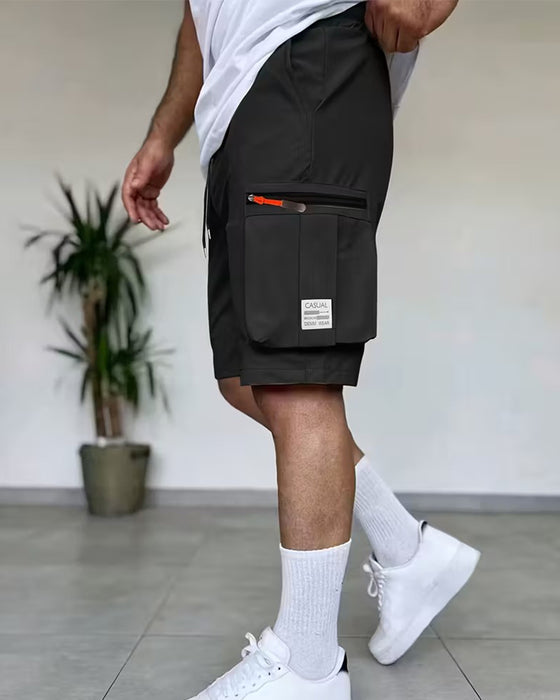 Herrer Bukse Ensfarget Loose Fit Kort Cargo