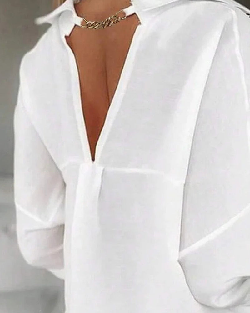 Kjole 100% Bomull Hullsøm V-Rygg Moter