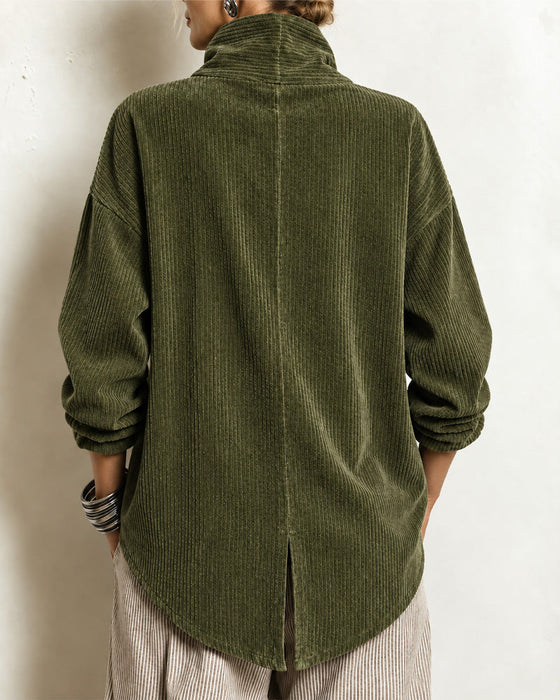 Kåpe Turtleneck Knapp Løs