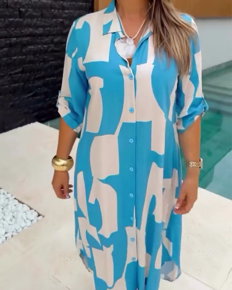 Kjole Casual Skjorte Lang