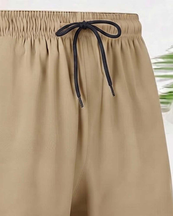 Shorts Dragsnor Glidelås Elastisk Midje