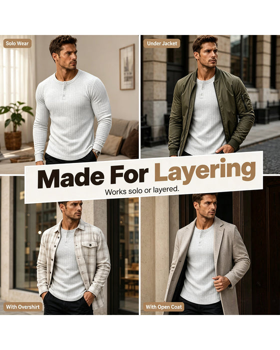 T-Shirt Vertikal Stripe Lang Erme