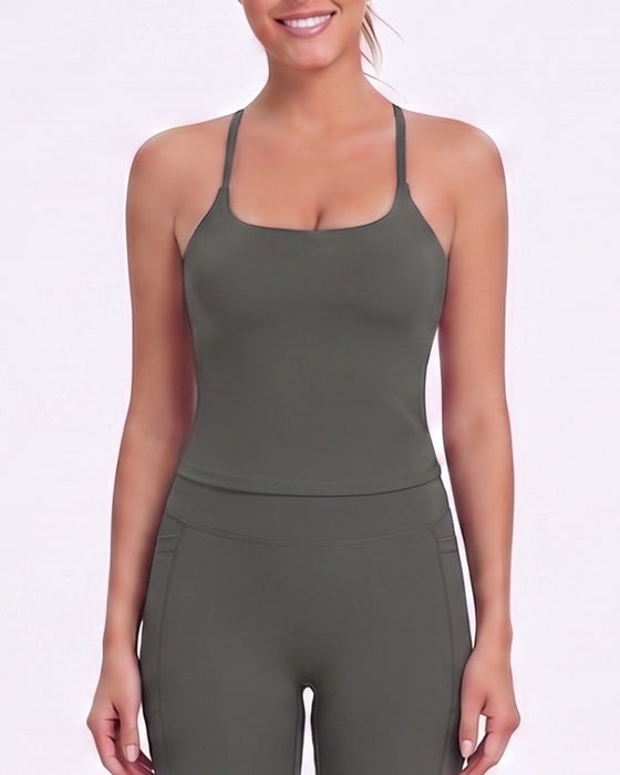 Cami Top Rygg Kors Solid