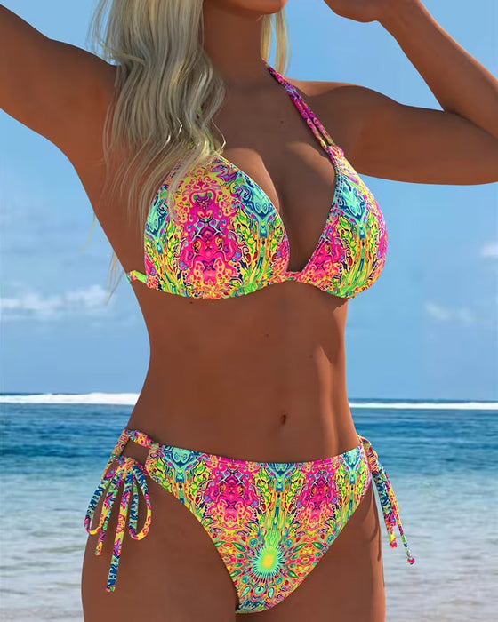 Bikini Farget Halter Print