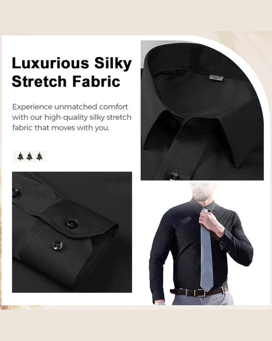 Herres Langermet Skjorte I Ensfarget Design