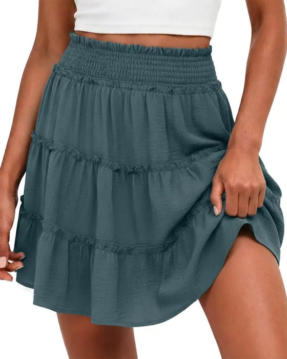 Nederdel Elastisk Midje Med Innebygde Shorts