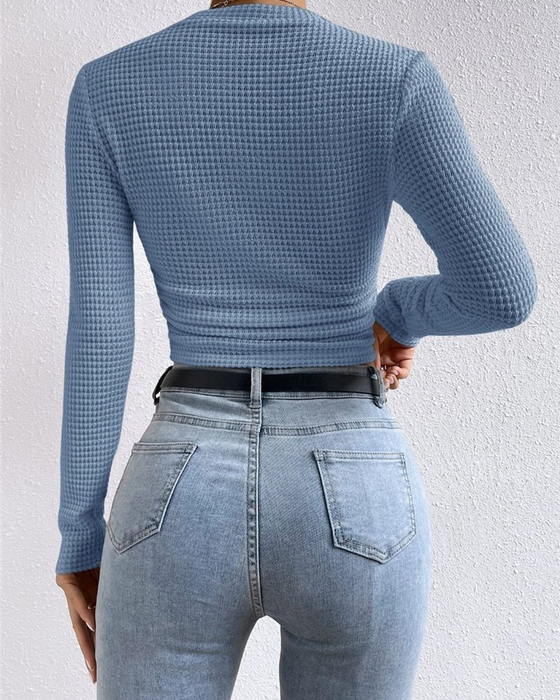 Topp Slim Fit Allsidig Lang Erme
