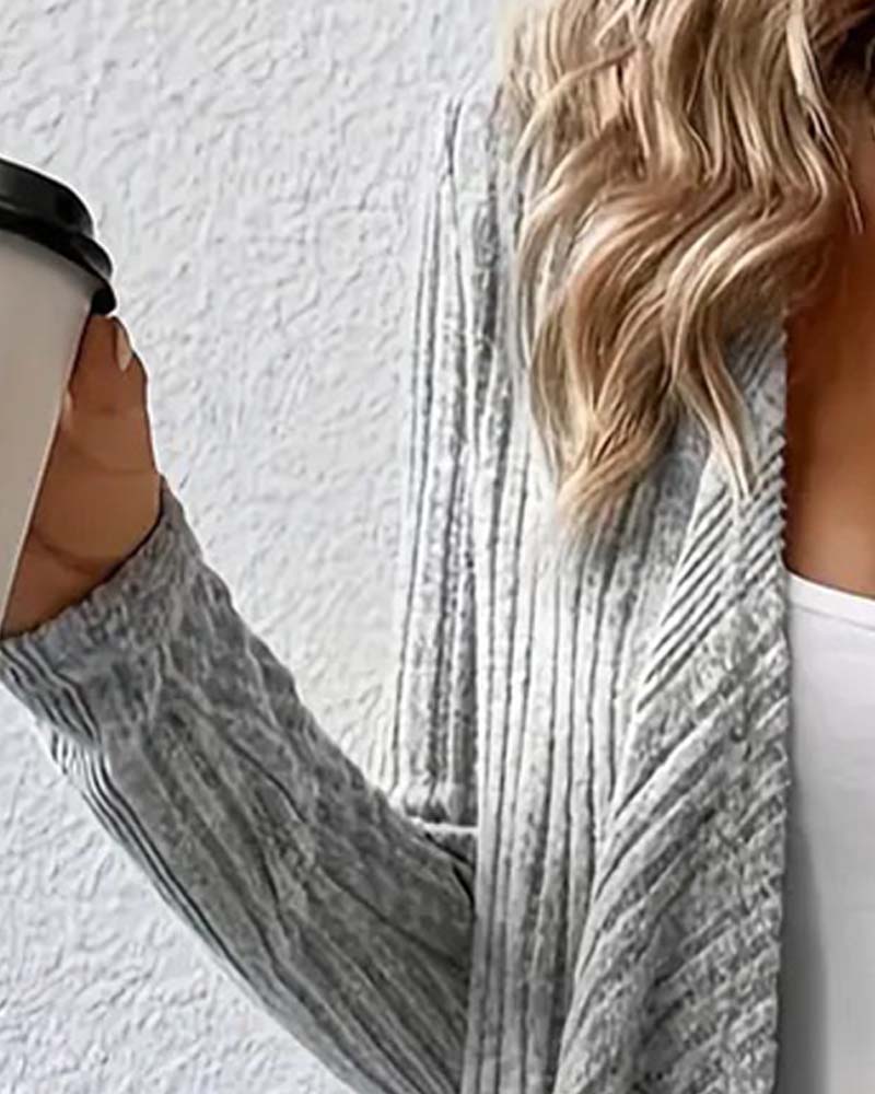 Cardigan Casual Solid Uregelmessig