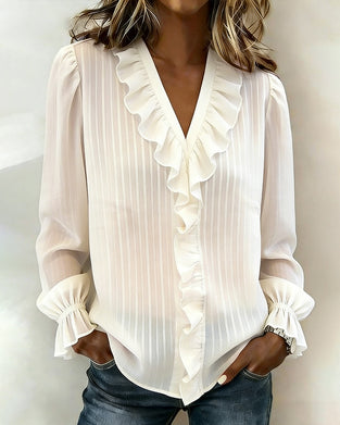 Bluse Moteriktig Rysjekant