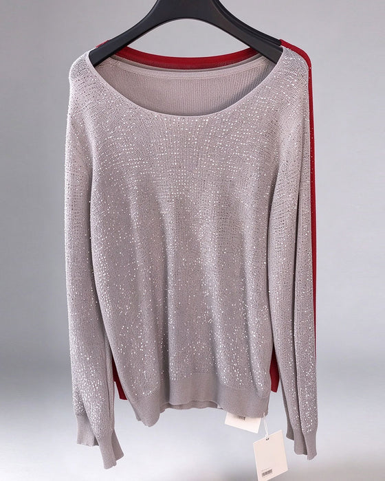 Genser Skimmer Ensfarget Langermet Loose Fit