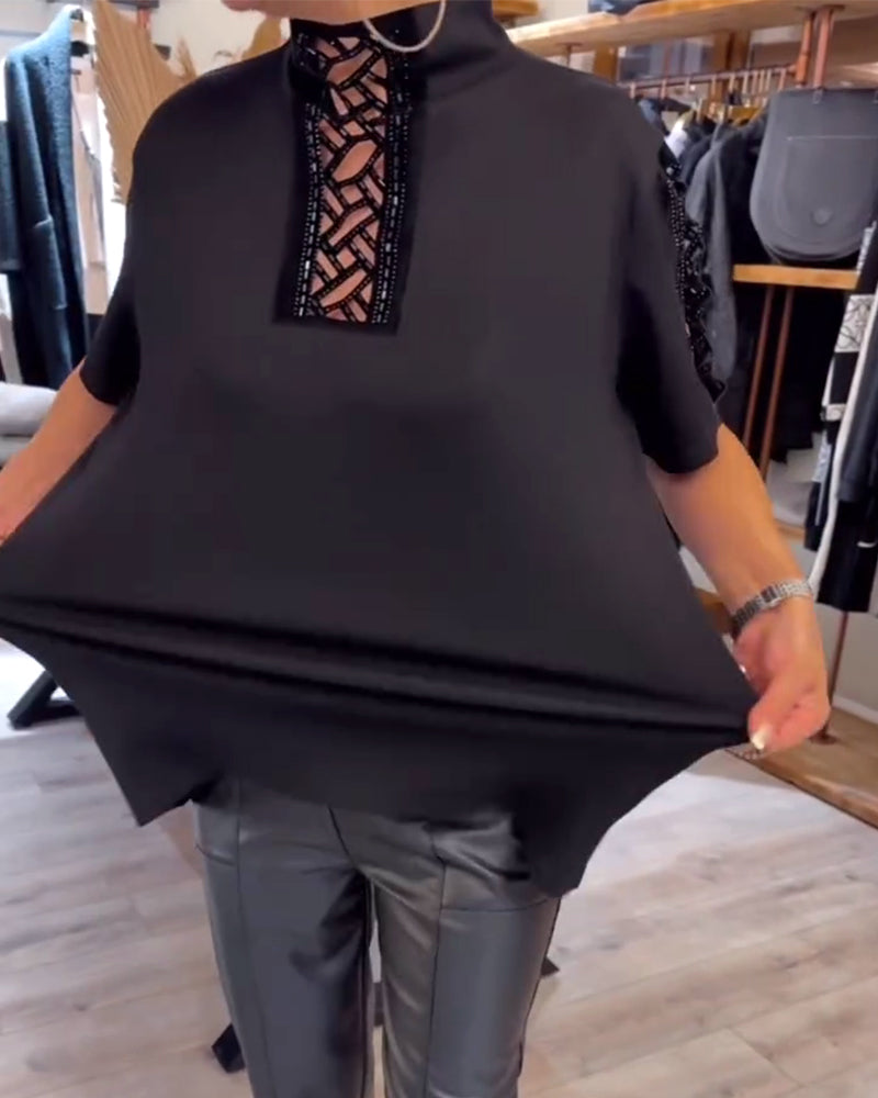 Topp Modisk Kortermet Hullkrage